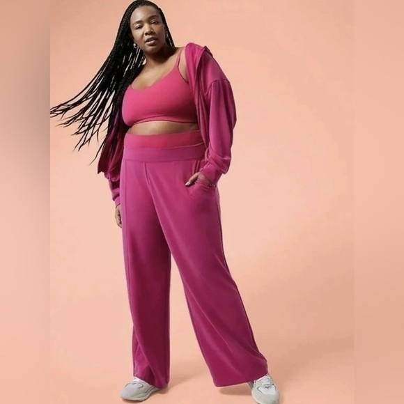 Athleta × Alicia‎ Keys Wide Leg Pants Hot Pink SIZE 3X - Picture 1 of 6
